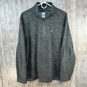Tommy‎ Bahama Men Heathered Gray Fleece 1/4 Zip Pullover Sweater Size Medium